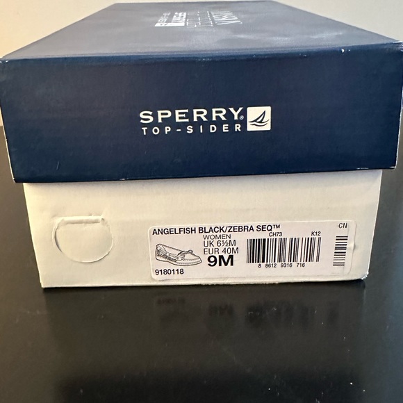 Sperry Sz W 9 Zebra sequin slip on loafer - Picture 3 of 7